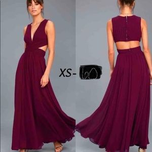 Lulus Vivid Imagination Plum Purple Cutout Maxi